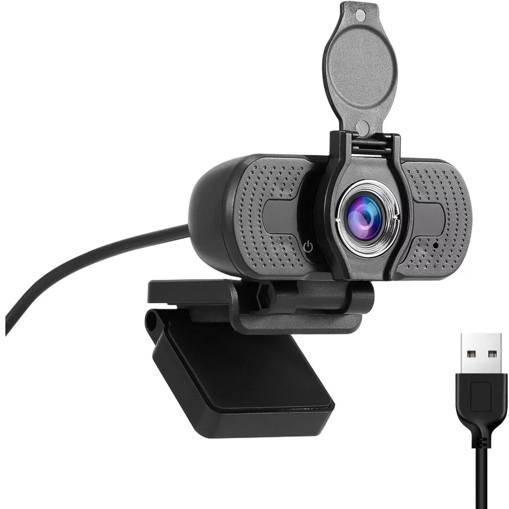 1080P Full HD USB Webcam with Privacy Shutter & Noise Cancelling Microphone
